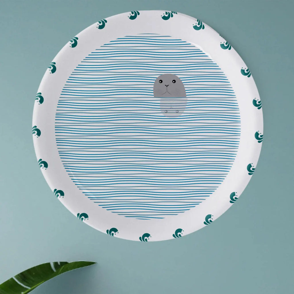 Sea-Inspired Abstract Art Collection Porcelain Wall Plate - Harshita Craft