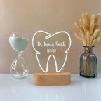 Personalized Dentist Night Light - Custom LED Tooth Lamp for Graduation, Gift for Dentists, Unique Room Decor, Nightlight for Odontologists - Harshita Craft