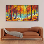 Nature Wall Painting of Colorful Autumn Season Forest - Decor Mantra 