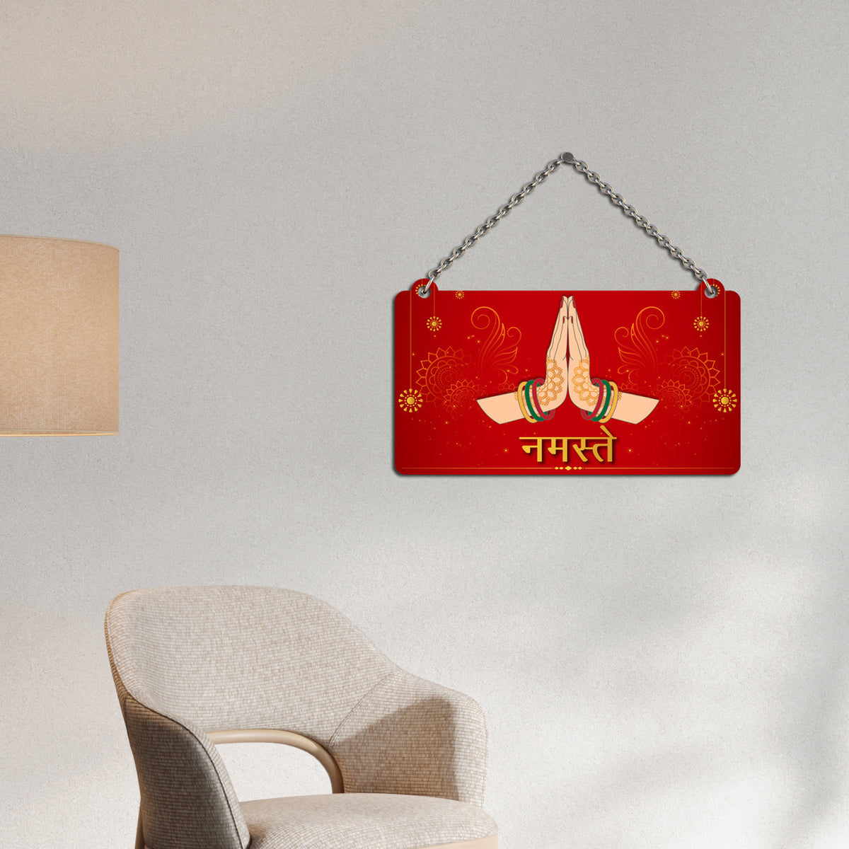 Welcome Quote Namastey Decorative Wooden Wall Hanging for House Decor