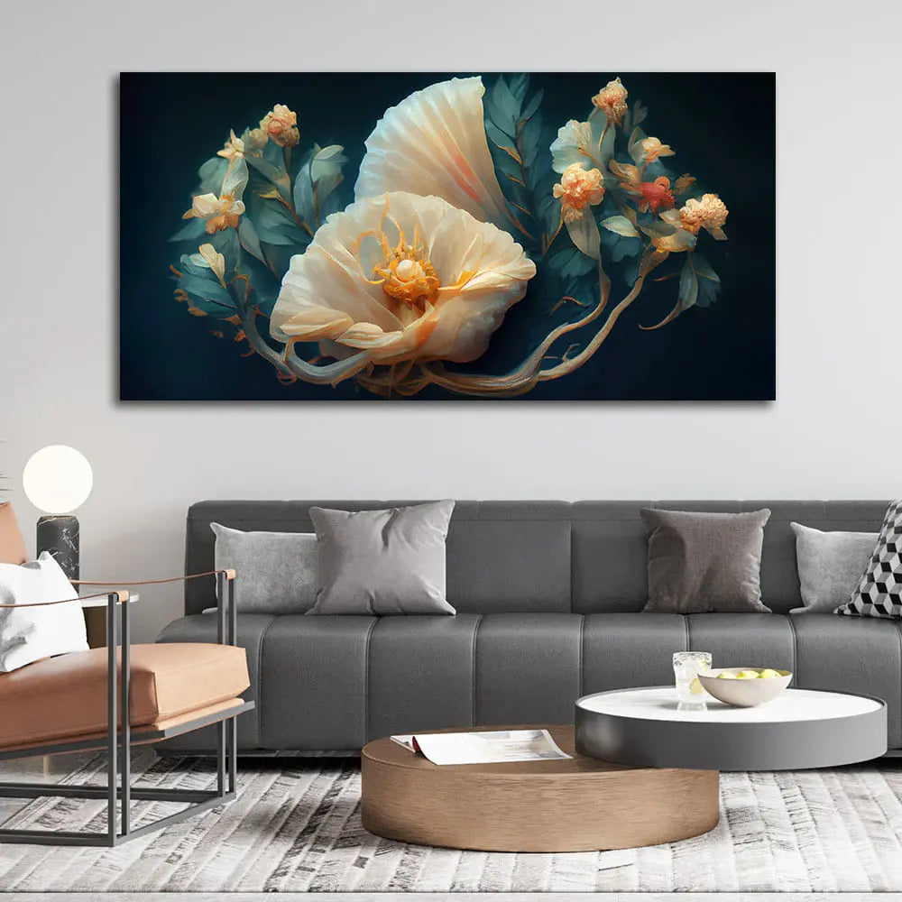 Elegant Floral Flower art Canvas Wall Painting - Harshita Craft