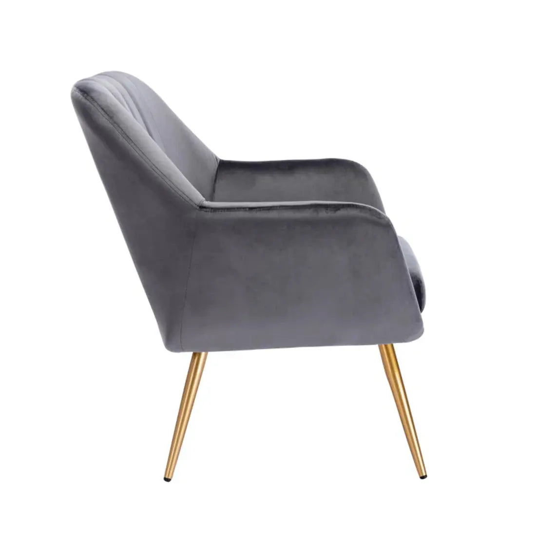 Dense Padded Bright Grey Comfy Velvet Accent Chair DECORMANTRA