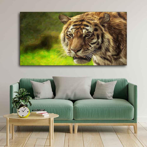 Tiger in Forest Premium Wall Painting - Decor Mantra 