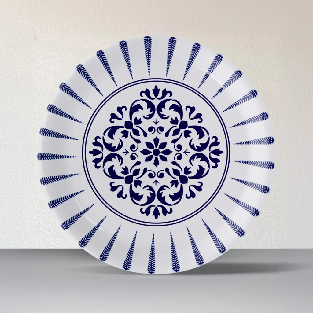 Elegant Blue Pottery symmetry floral for Every Space Wall Plate - Harshita Craft