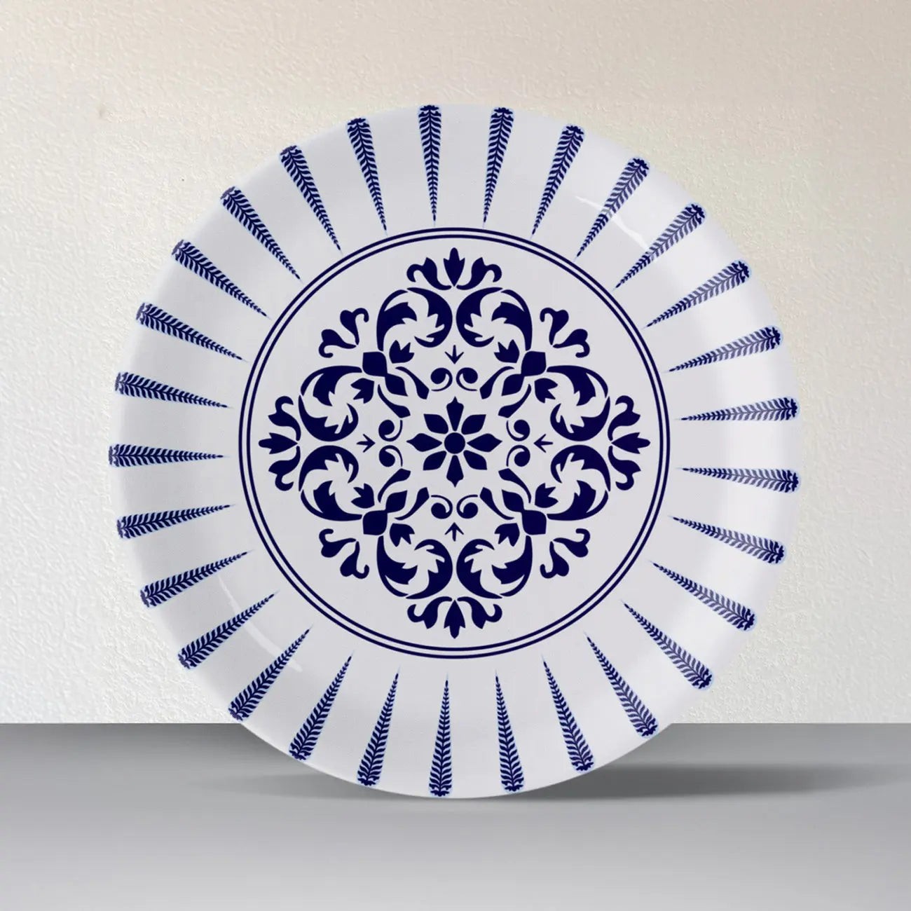 Elegant Blue Pottery symmetry floral for Every Space Wall Plate - Harshita Craft