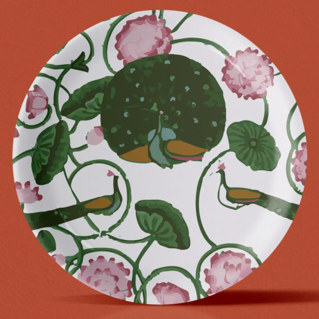 Pichwai Print Porcelain Wall Plate Set of 4 - Harshita Craft