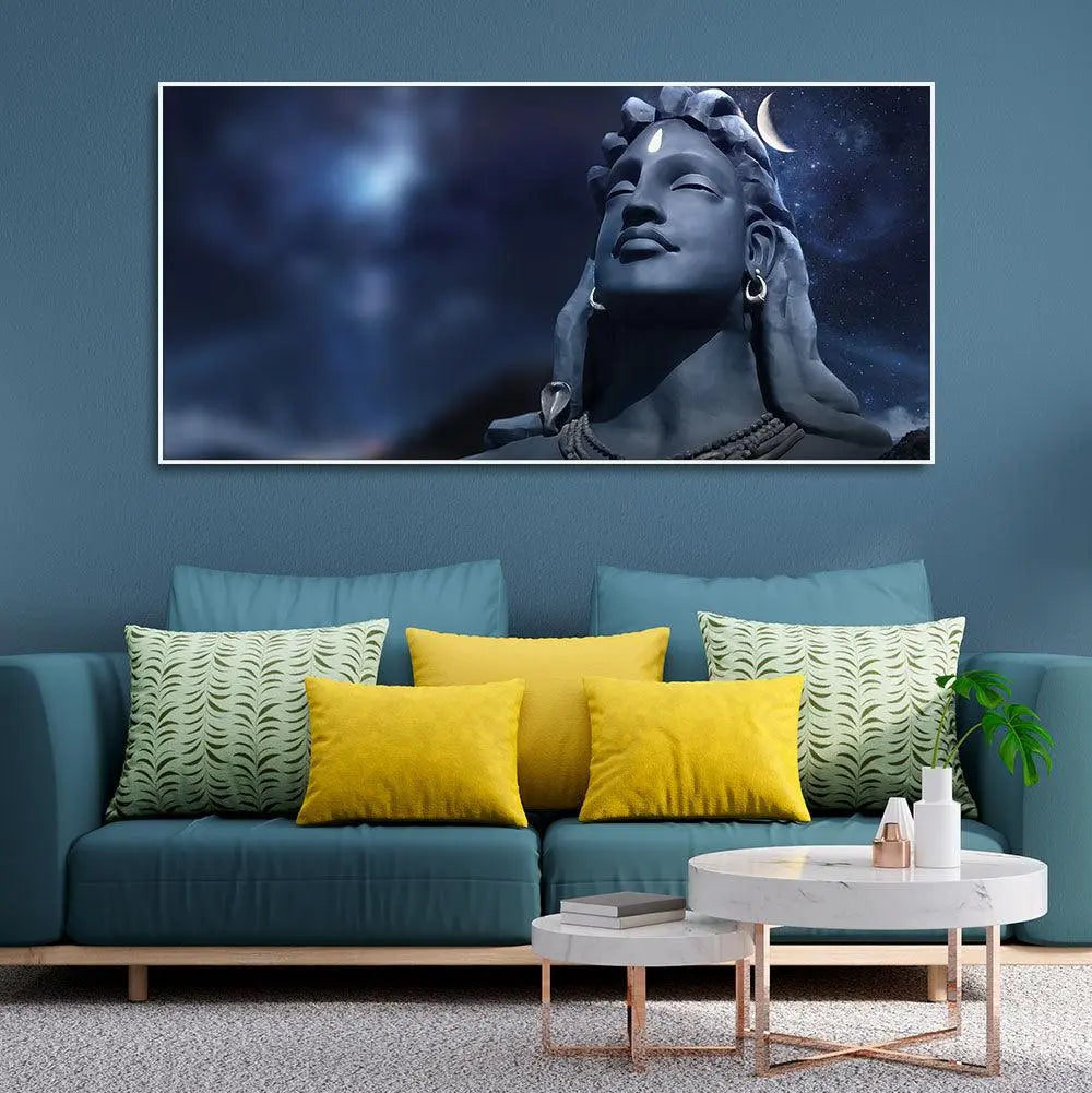 Lord Shiva with Moon on the Head Wall Painting - Decor Mantra 