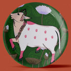 Pichwai Print Porcelain Wall Plate Set of 4 - Harshita Craft