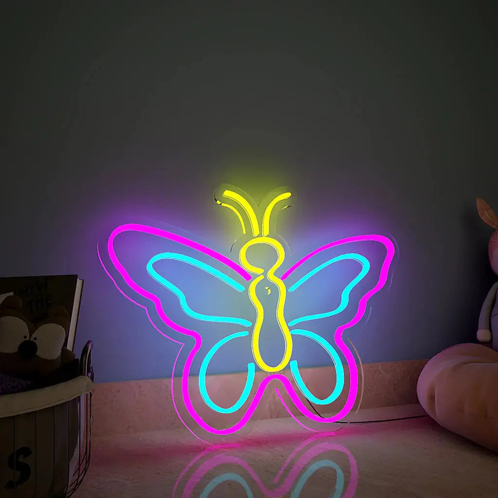 Multicolor Butterfly Design Neon LED Light DECORMANTRA