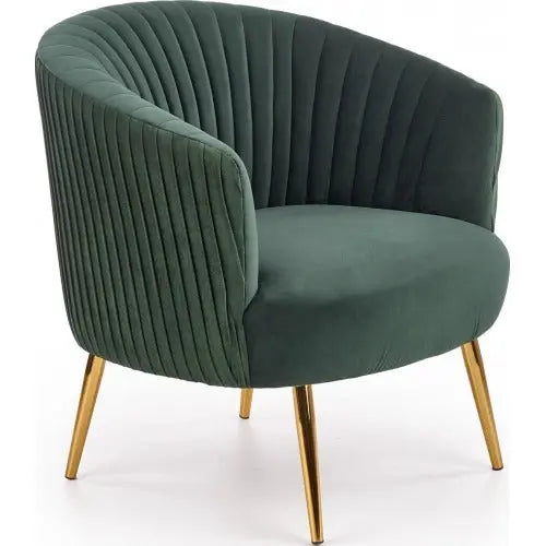 Green Cocooned Pattern Velvet Accent Chair DECORMANTRA