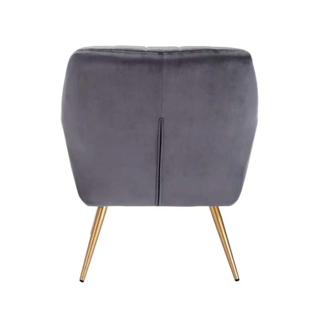Dense Padded Bright Grey Comfy Velvet Accent Chair DECORMANTRA