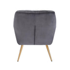 Dense Padded Bright Grey Comfy Velvet Accent Chair DECORMANTRA
