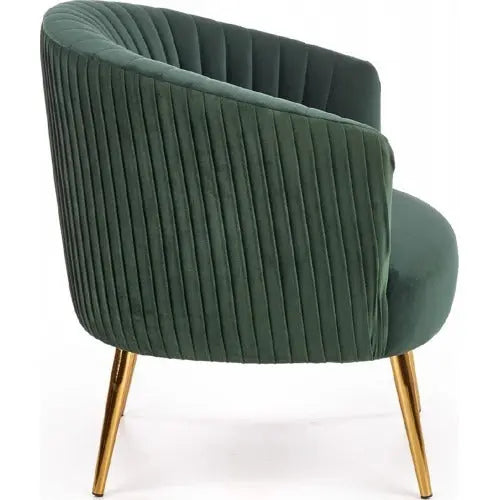 Green Cocooned Pattern Velvet Accent Chair DECORMANTRA