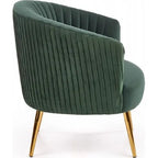 Green Cocooned Pattern Velvet Accent Chair DECORMANTRA