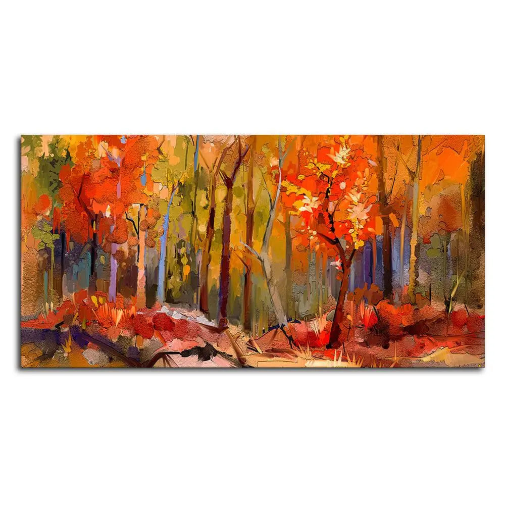 Nature Wall Painting of Colorful Autumn Forest - Decor Mantra 