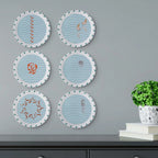 Sea-Inspired Abstract Art Collection Porcelain Wall Plate - Harshita Craft