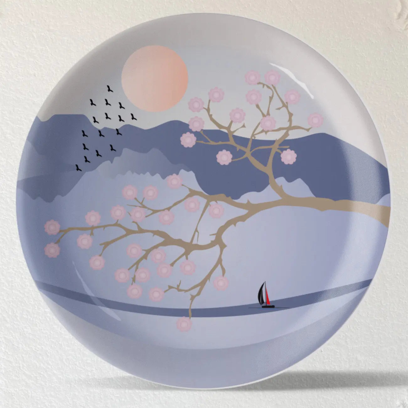 Spring-Inspired Art for Serene Spaces porcelain plate - Harshita Craft