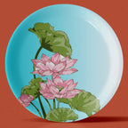 Pichwai Print Porcelain Wall Plate Set of 4 - Harshita Craft