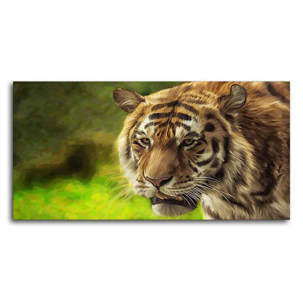 Tiger in Forest Premium Wall Painting - Decor Mantra 