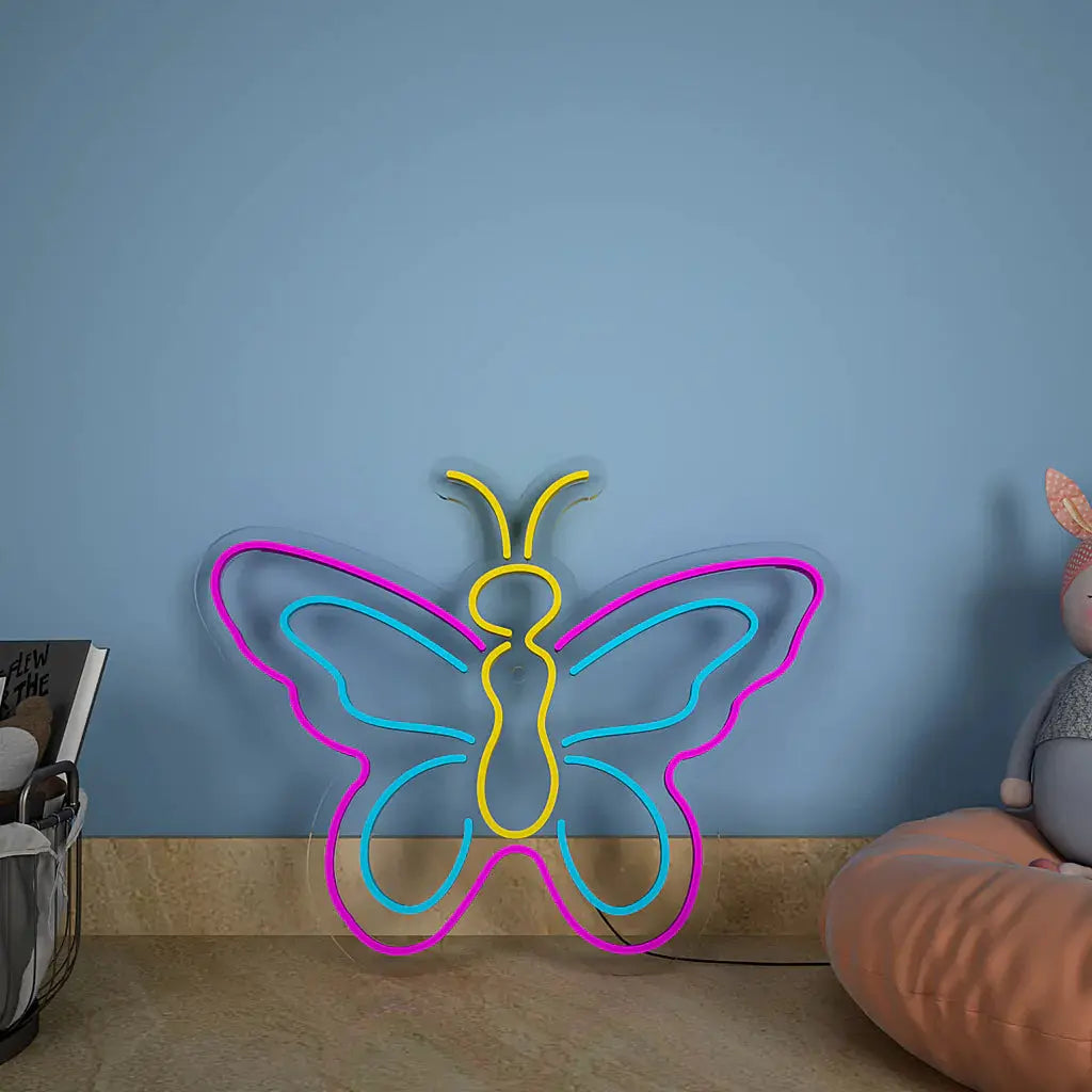 Multicolor Butterfly Design Neon LED Light DECORMANTRA