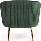 Green Cocooned Pattern Velvet Accent Chair DECORMANTRA