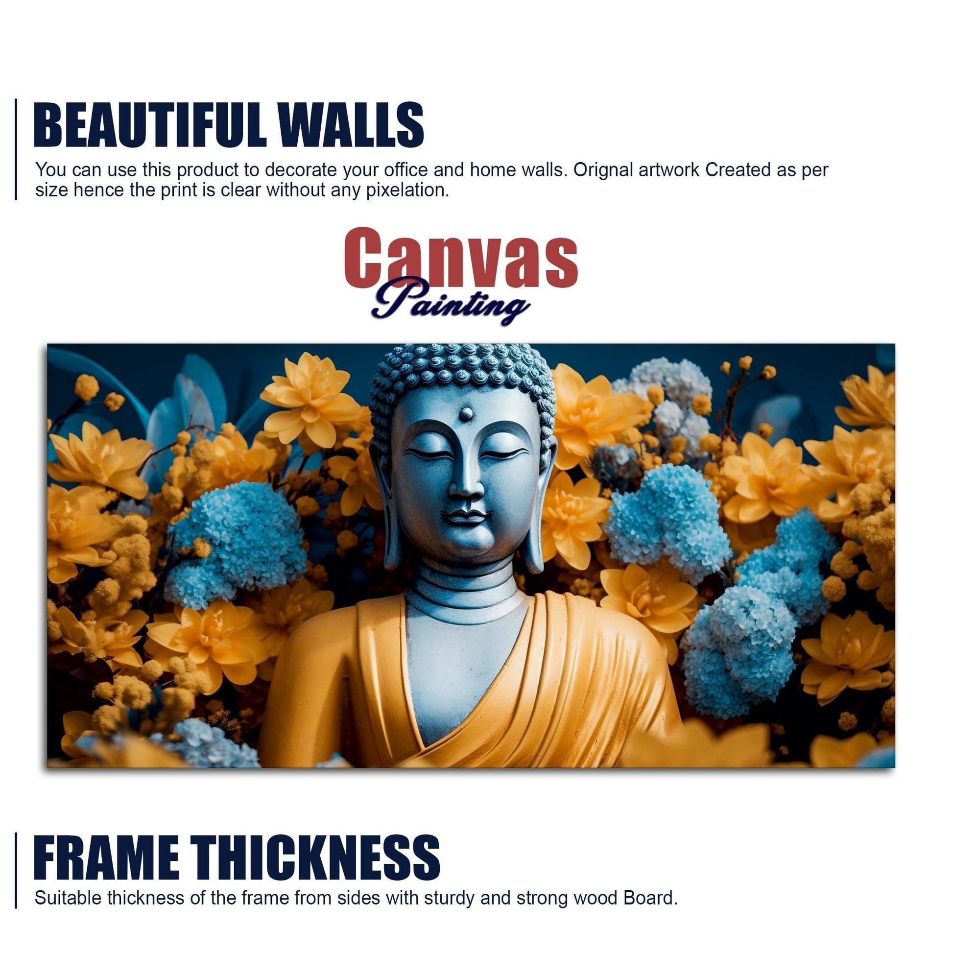 Meditating Buddha Monk Canvas Wall Painting - Decor Mantra 