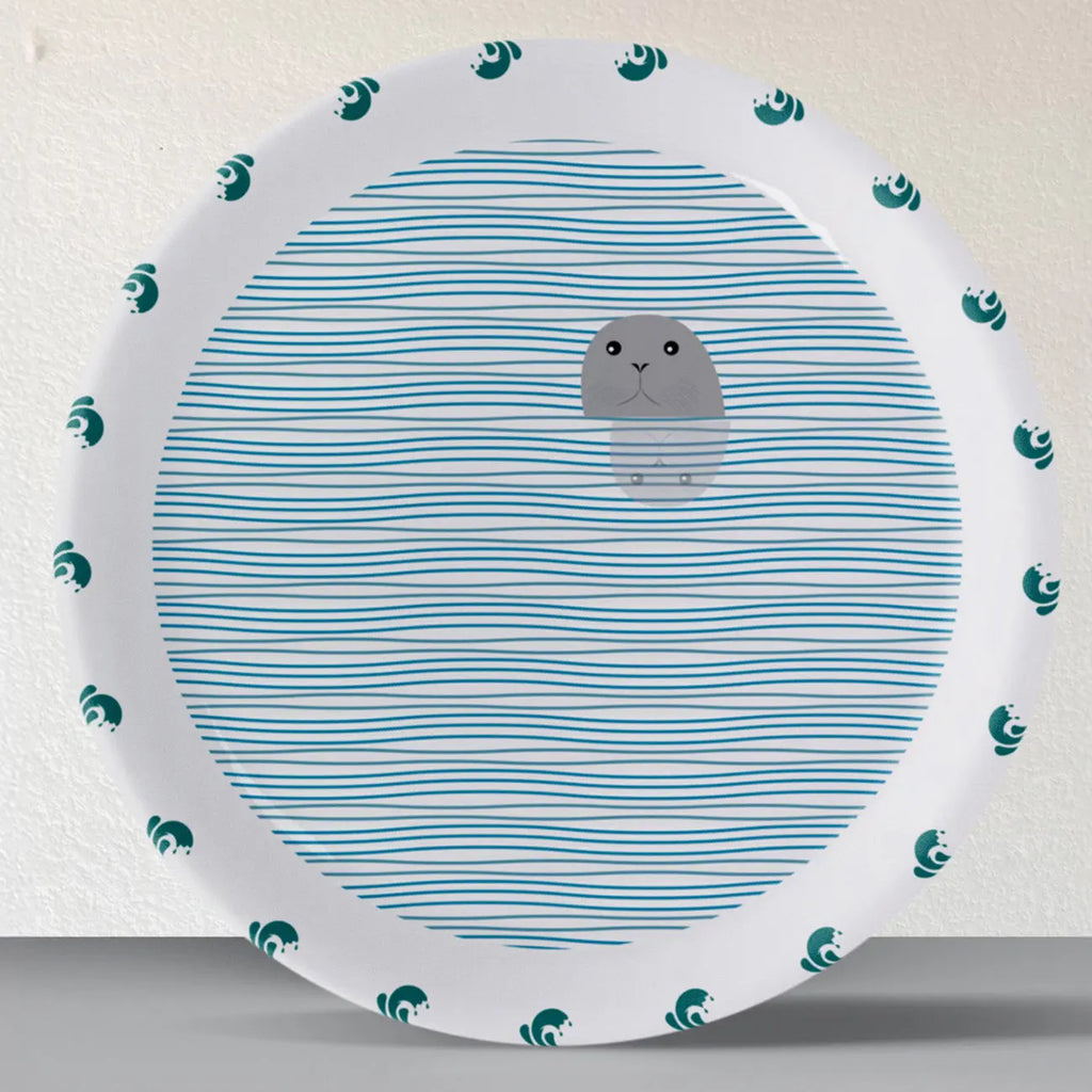 Sea-Inspired Abstract Art Collection Porcelain Wall Plate - Harshita Craft