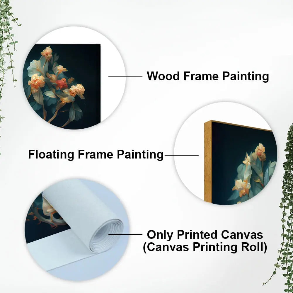 Elegant Floral Flower art Canvas Wall Painting - Harshita Craft