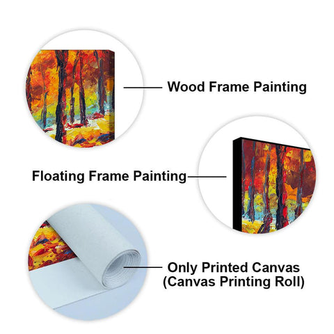 Nature Wall Painting of Colorful Autumn Season Forest - Decor Mantra 