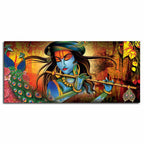 Lord Krishna Playing Flute Premium Wall Painting - Decor Mantra 
