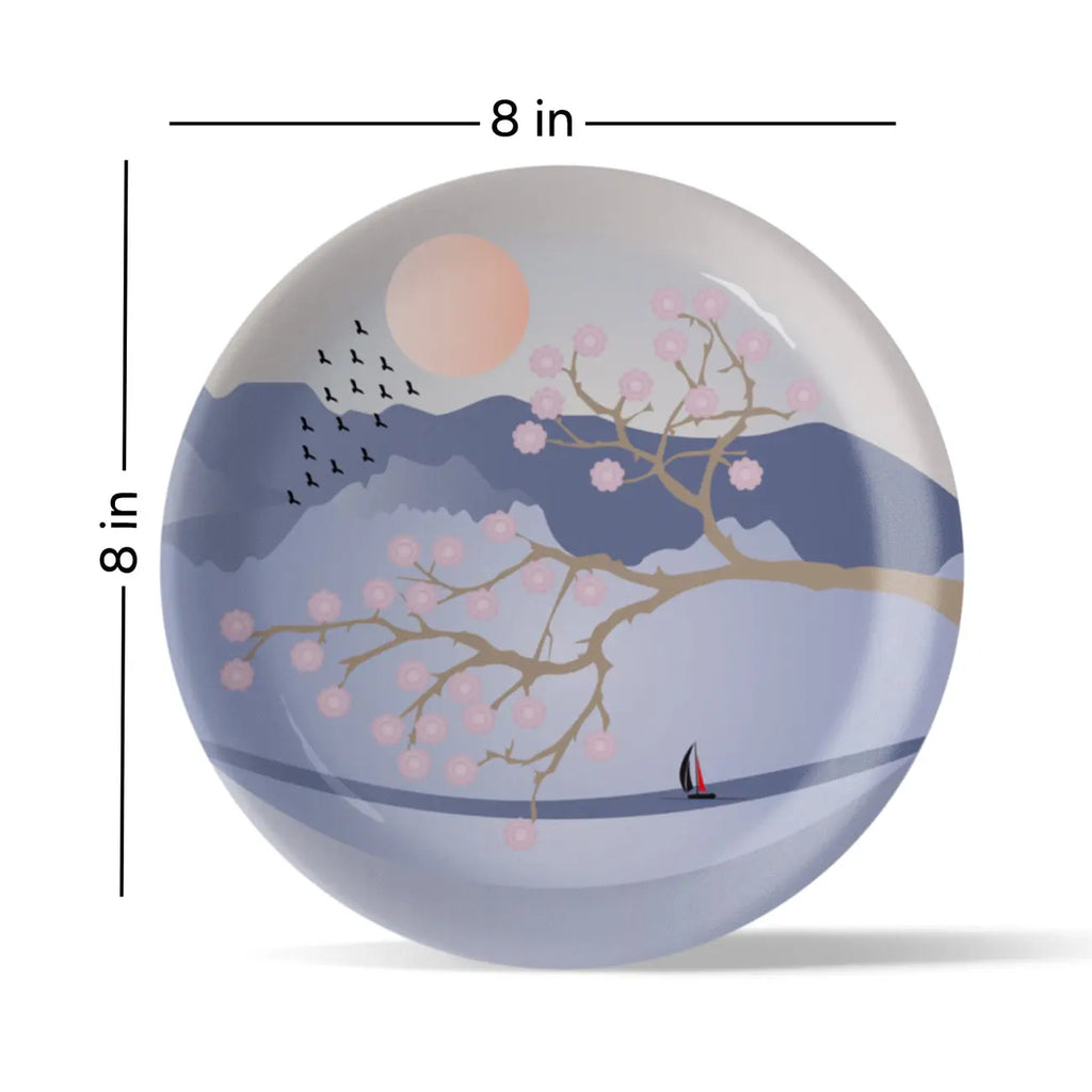 Spring-Inspired Art for Serene Spaces porcelain plate - Harshita Craft