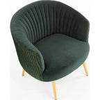 Green Cocooned Pattern Velvet Accent Chair DECORMANTRA