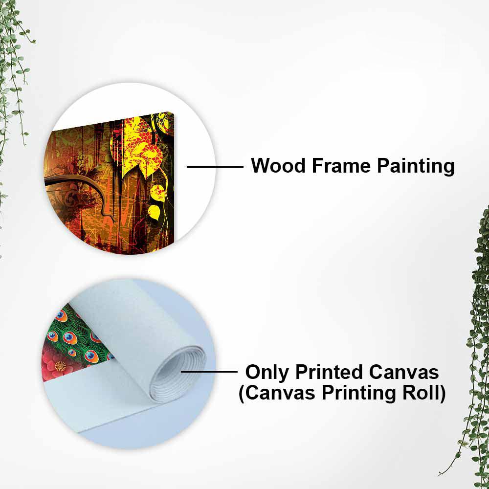 Lord Krishna Playing Flute Premium Wall Painting - Decor Mantra 