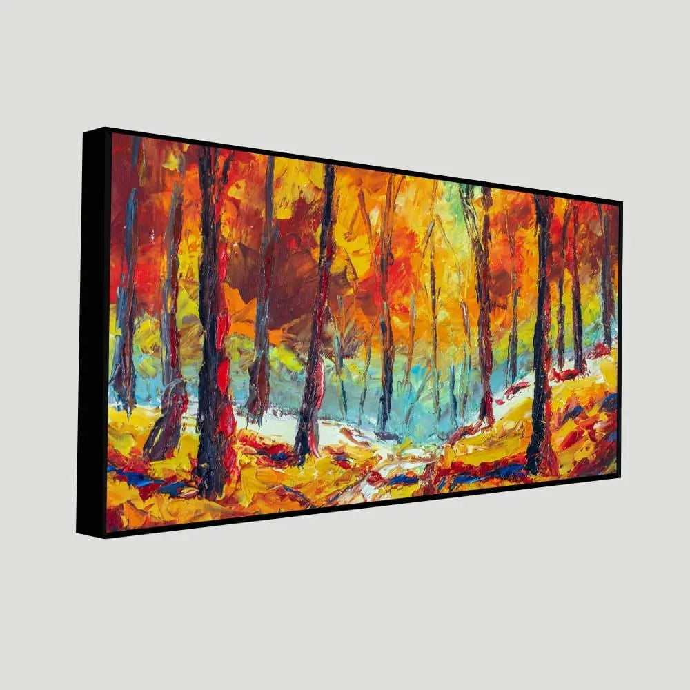Nature Wall Painting of Colorful Autumn Season Forest - Decor Mantra 