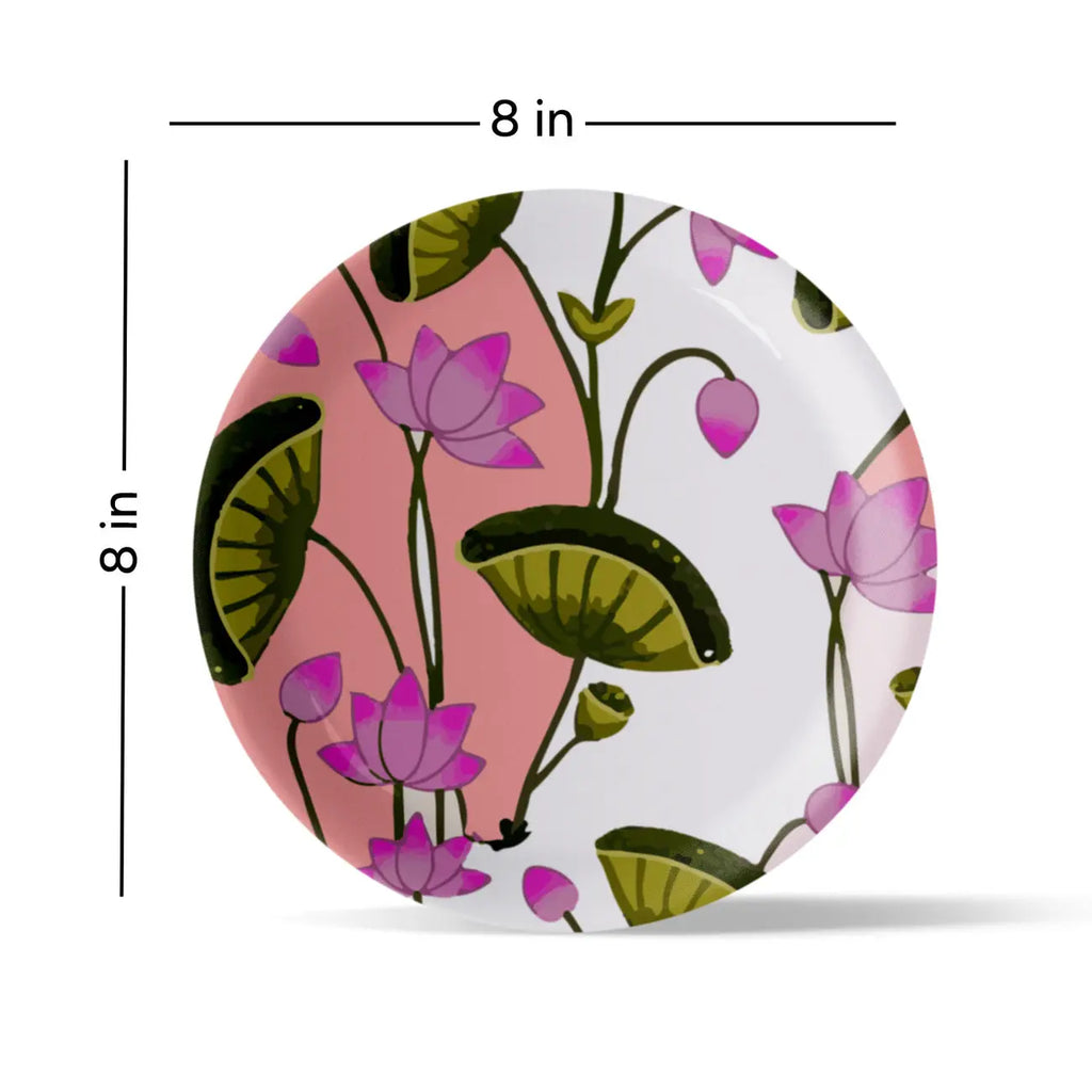 Pichwai Print Porcelain Wall Plate Set of 4 - Harshita Craft