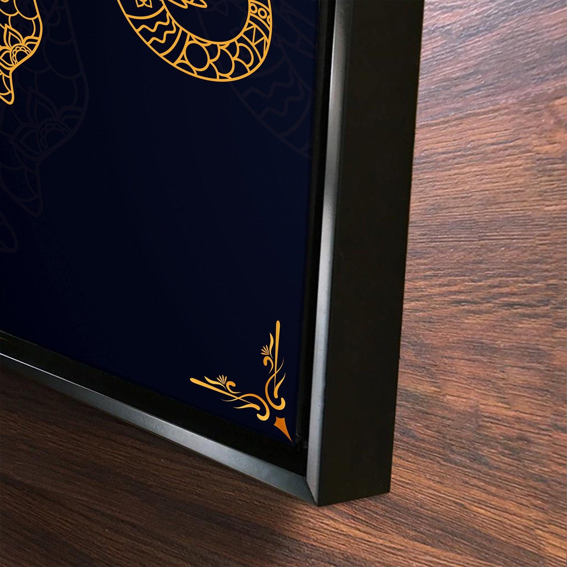 Madhubani Art Elephant Canvas Wall Painting of Two Pieces Floating Frame - Decor Mantra 