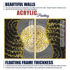 Golden Textured Pattern Acrylic Floating Wall Painting Set of 2 - Decor Mantra 