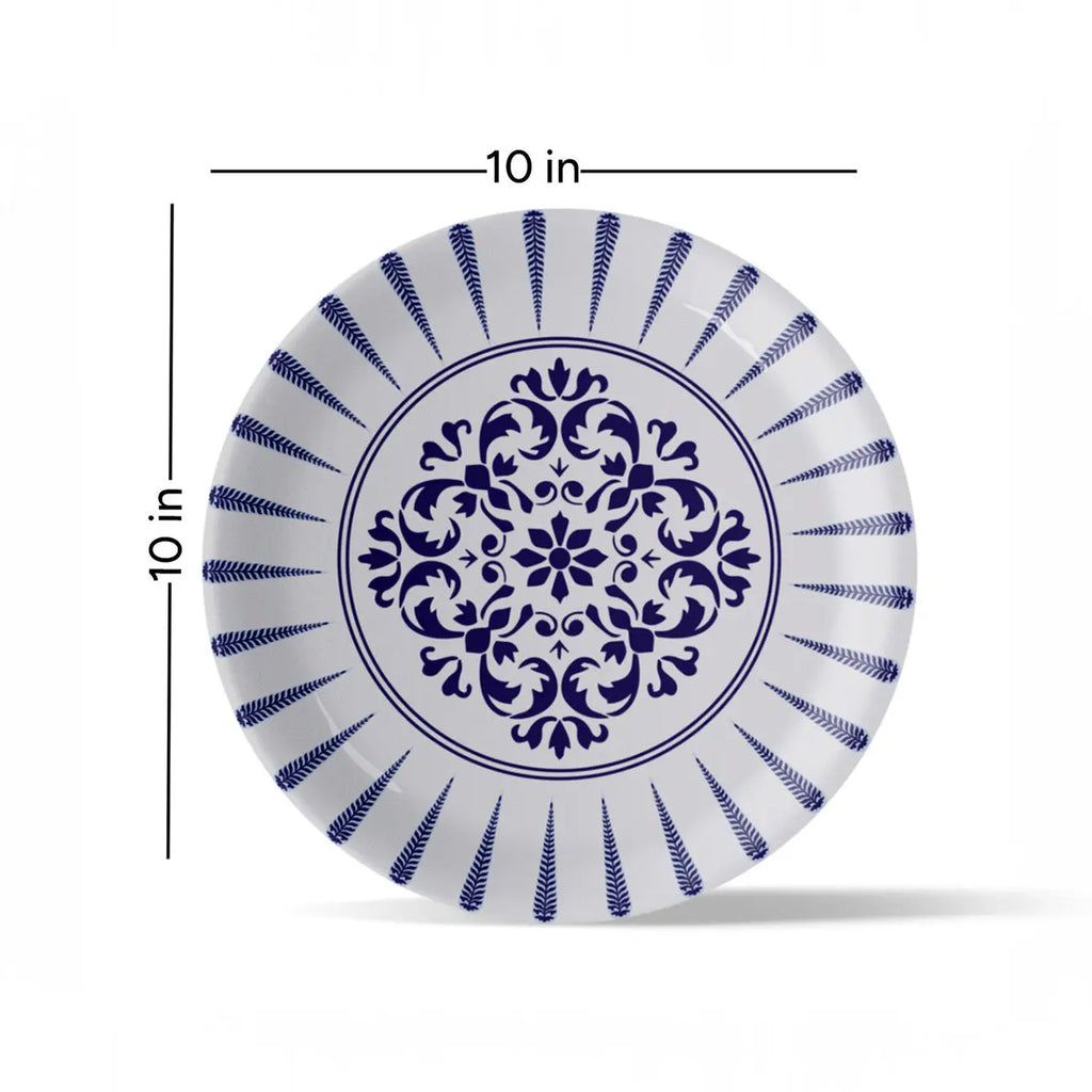 Elegant Blue Pottery symmetry floral for Every Space Wall Plate - Harshita Craft