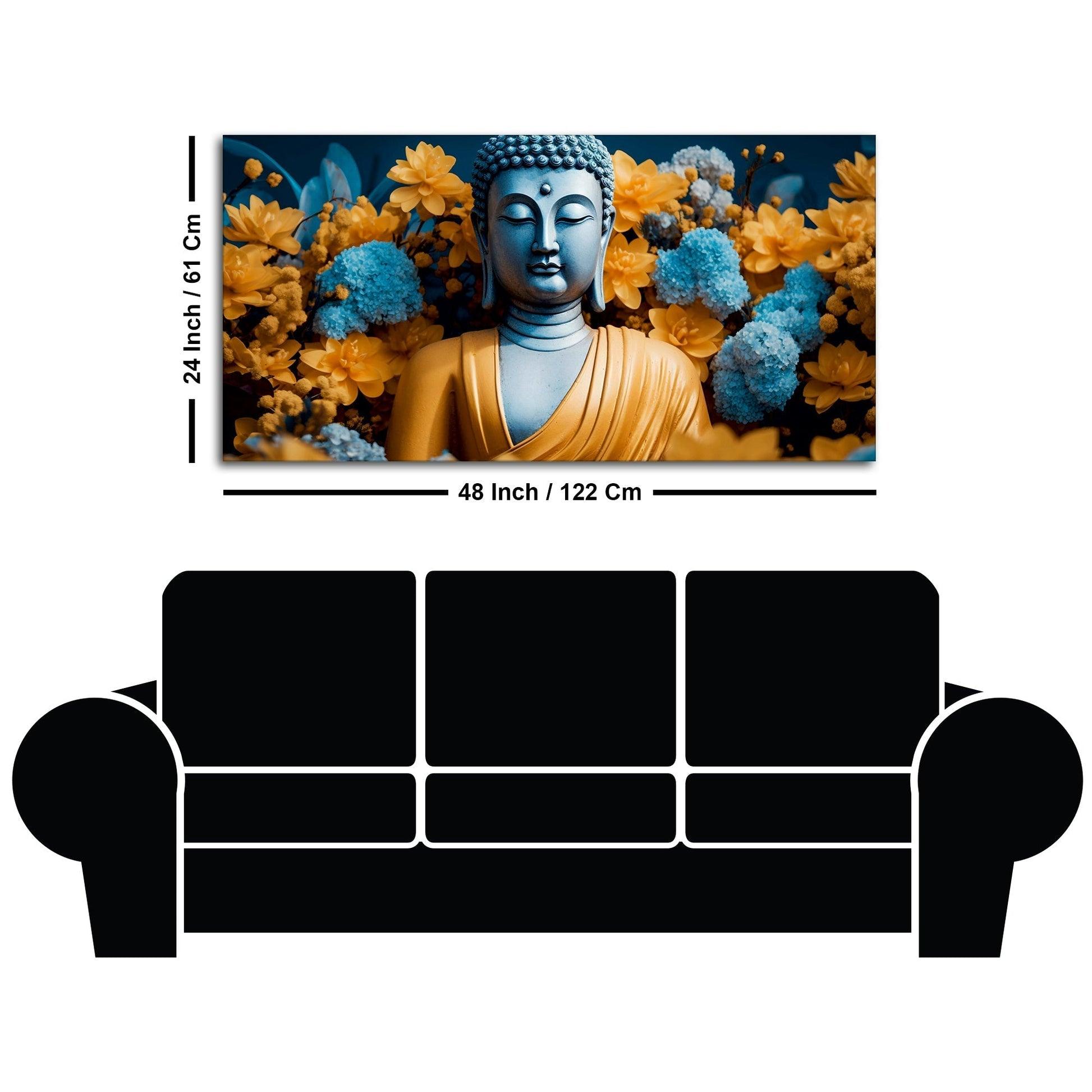 Meditating Buddha Monk Canvas Wall Painting - Decor Mantra 