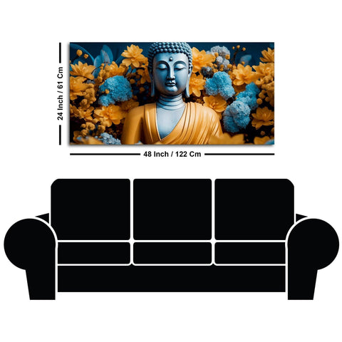 Meditating Buddha Monk Canvas Wall Painting - Decor Mantra 