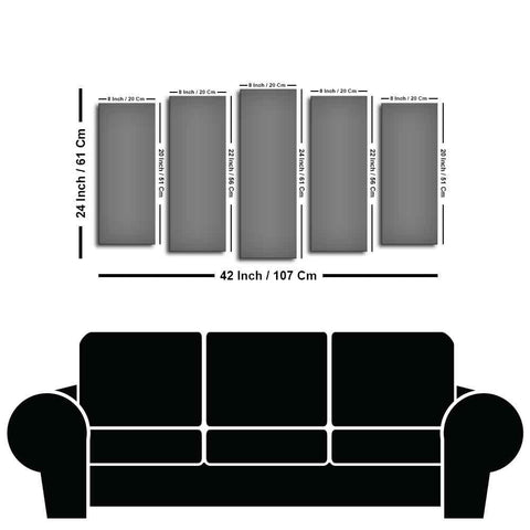 Romantic Wooden Jetty in Sunset Canvas wall Painting of Five Pieces - Decor Mantra 