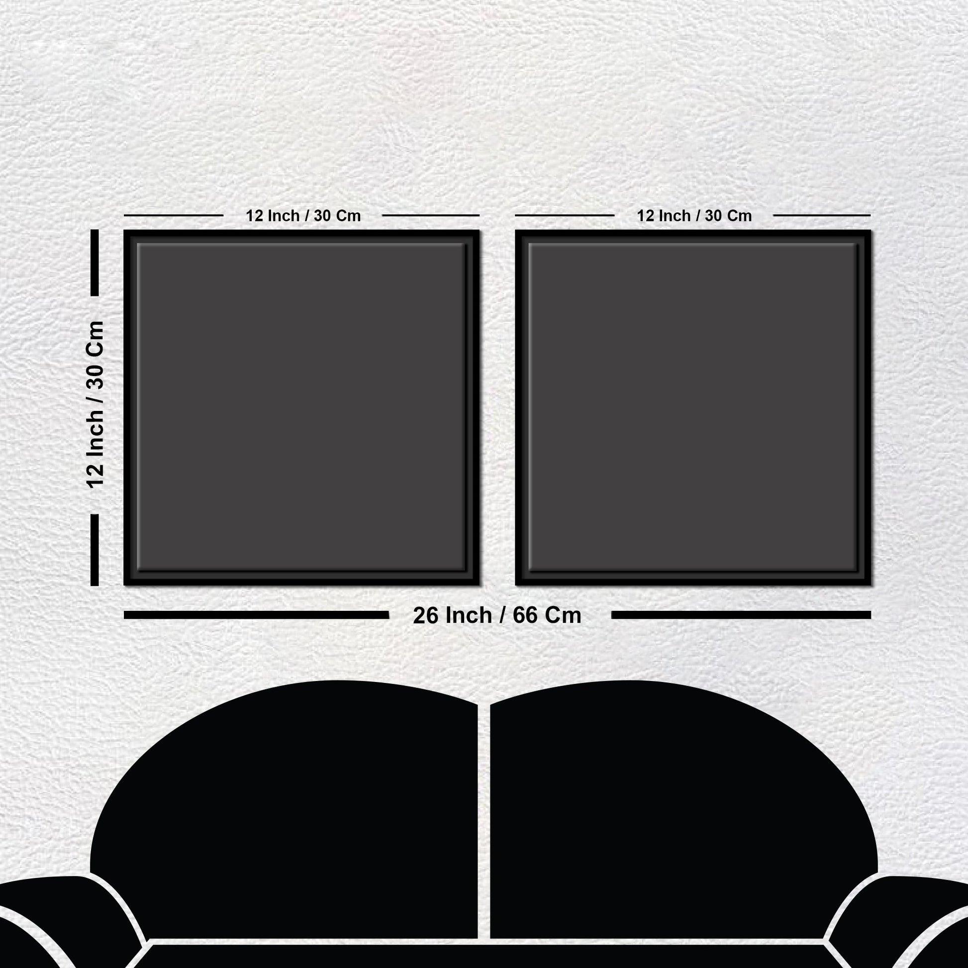 Madhubani Art Elephant Canvas Wall Painting of Two Pieces Floating Frame - Decor Mantra 