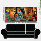 Lord Krishna Playing Flute Premium Wall Painting - Decor Mantra 
