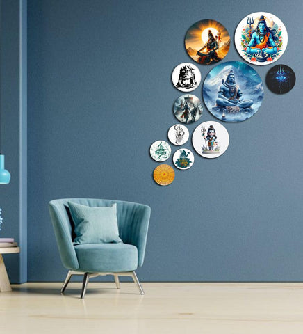 Decorative Wooden Wall Hanging Decoration Item for Home | Office | Gift | Decor Art Livingroom, Bedroom | Stylish Modern Artwork (WPS_144N) Pack of 11 Pieces - Decor Mantra 