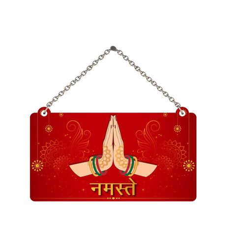 Welcome Quote Namastey Decorative Wooden Wall Hanging for House Decor