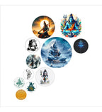 Decorative Wooden Wall Hanging Decoration Item for Home | Office | Gift | Decor Art Livingroom, Bedroom | Stylish Modern Artwork (WPS_144N) Pack of 11 Pieces - Decor Mantra 