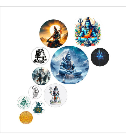 Decorative Wooden Wall Hanging Decoration Item for Home | Office | Gift | Decor Art Livingroom, Bedroom | Stylish Modern Artwork (WPS_144N) Pack of 11 Pieces - Decor Mantra 