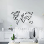 Face Shaped World Map Metal Wall Art Decor Mantra