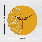 Floral Pattern Shape Designer Wooden Wall Clock - Decor Mantra 