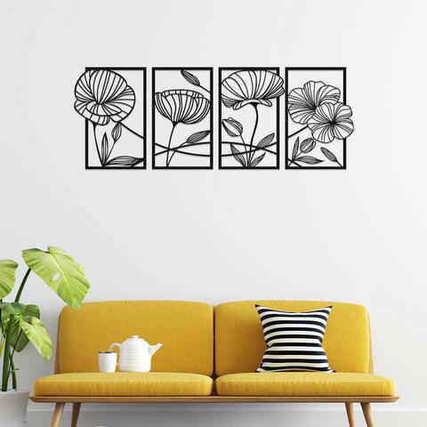 Flower Family Sets Metal Wall Art - Decor Mantra 